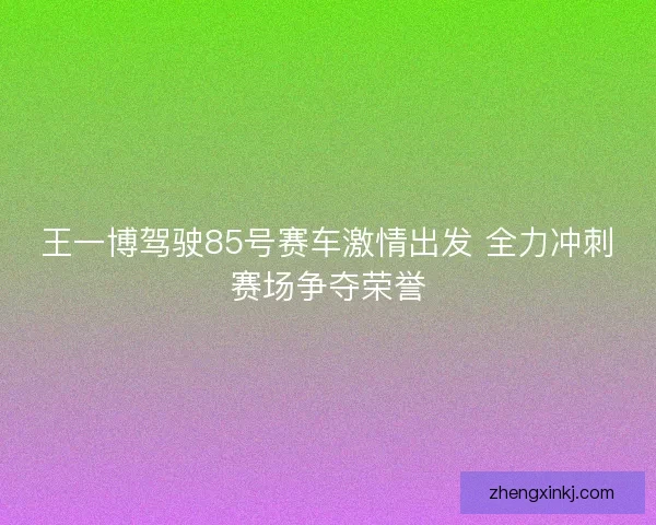 王一博驾驶85号赛车激情出发 全力冲刺赛场争夺荣誉